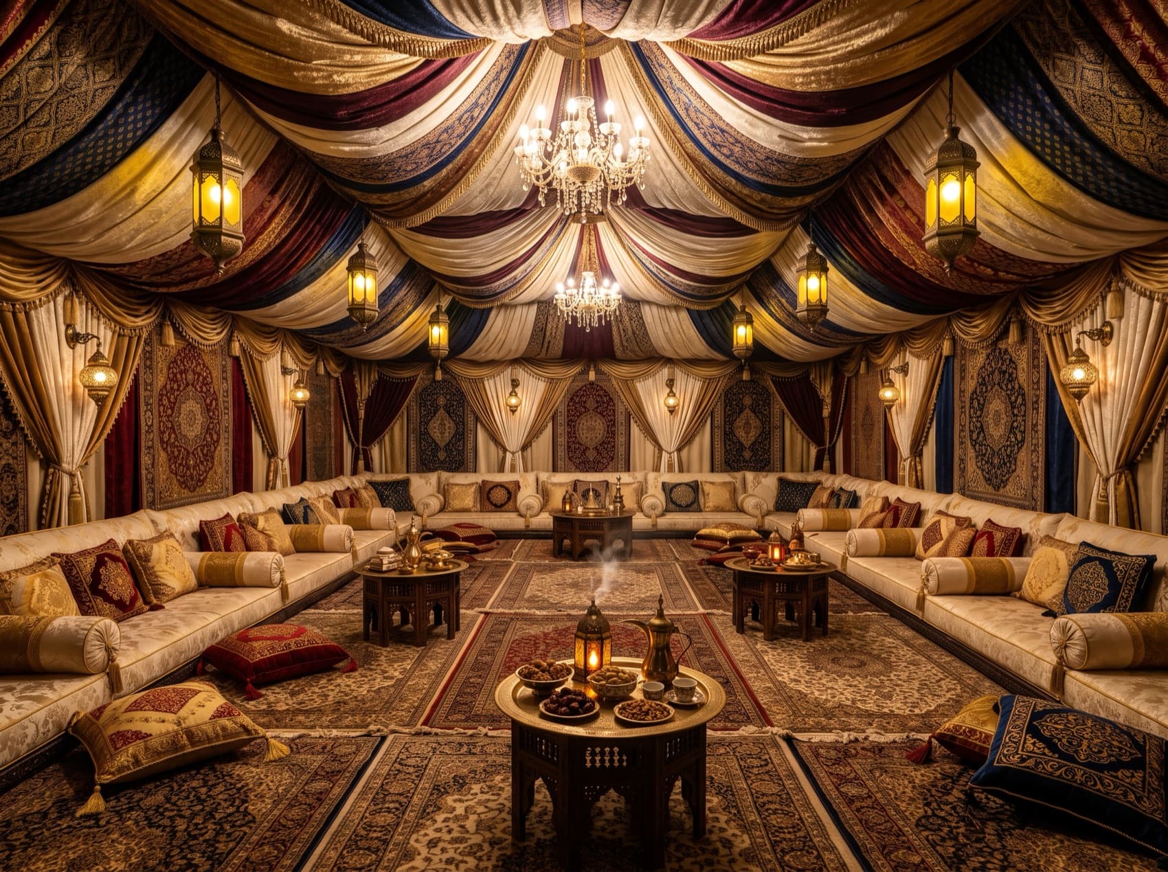 A royal majlis tent for distinguished guests